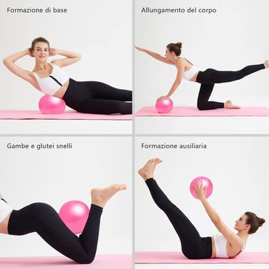 PELOTA BALÓN PVC 25 CM YOGA PILATES MINI REHABILITACIÓN VIOLETA - 3
