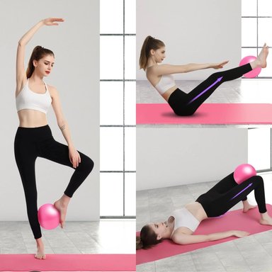 PELOTA BALÓN PVC 25 CM YOGA PILATES MINI REHABILITACIÓN VIOLETA - 5