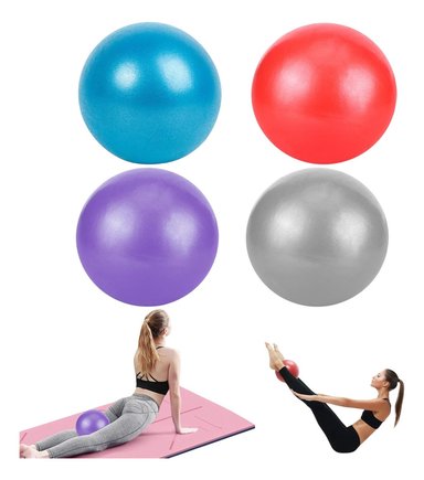 PELOTA BALÓN PVC 25 CM YOGA PILATES MINI REHABILITACIÓN VIOLETA - 7