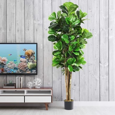 PLANTA ARTIFICIAL DECORATIVA ARBOL GRANDE FICUS LYRATA 180C - 2