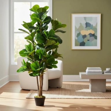 PLANTA ARTIFICIAL DECORATIVA ARBOL GRANDE FICUS LYRATA 150C - 1