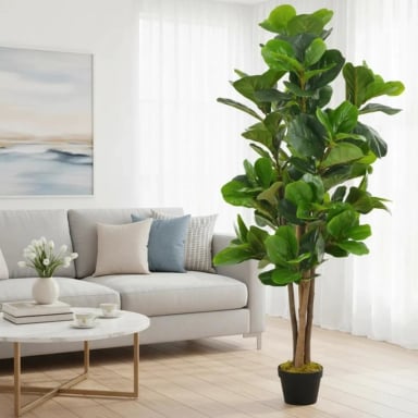 PLANTA ARTIFICIAL DECORATIVA ARBOL GRANDE FICUS LYRATA 150C - 2