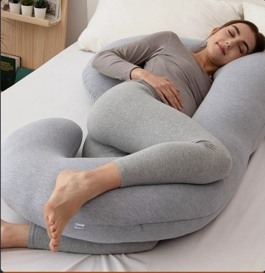 COJIN ALMOHADA MATERNAL GRIS PRE Y POST NATAL FUNDA MUY SUAV - 1
