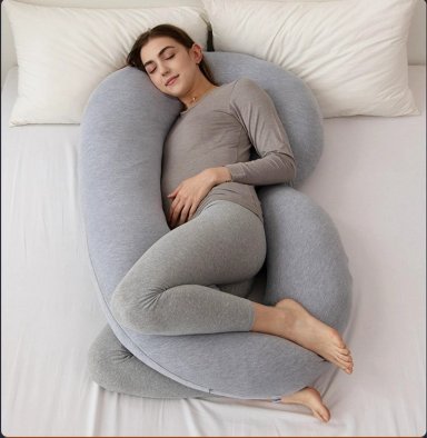 COJIN ALMOHADA MATERNAL GRIS PRE Y POST NATAL FUNDA MUY SUAV - 3