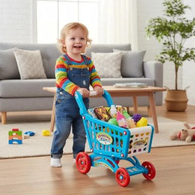 CARRITO DE COMPRA SUPERMERCADO PARA NIÑOS 56 PIEZAS COLORES - 2