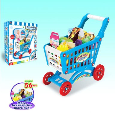 CARRITO DE COMPRA SUPERMERCADO PARA NIÑOS 56 PIEZAS COLORES - 8