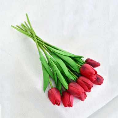 RAMOS DE 9 TULIPANES FLORES ARTIFICIALES DECORACION HOGAR TAMAÑO TALLA UNICA - 4