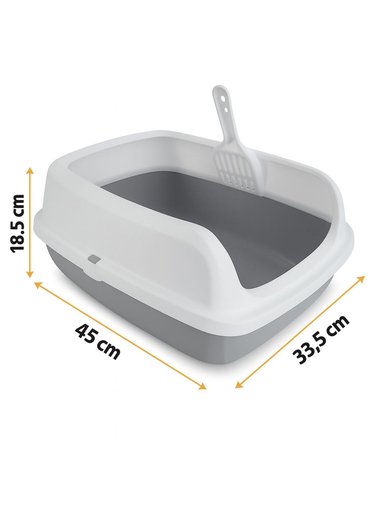 ARENERO SANITARIO GATO M 45X33,5X18,5 CM GRIS TAMAÑO M - 4