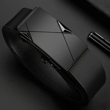 CINTURON HOMBRE HEBILLA AUTOMATICA TRIANGULO NEGRO - 1