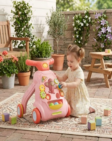 CORREPASILLOS CAMINADORA BEBÉ MUSICAL ANDADOR D2 ROSADO - 4