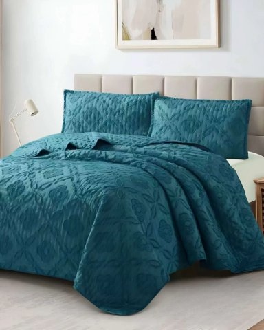 COBERTOR COLCHA QUILT TUFTING DE LUJO SUAVE 2 PLAZAS - 1