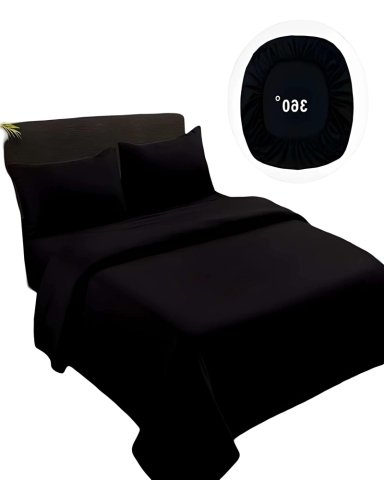 JUEGO DE SABANAS 500 HILOS SUPER-KING NEGRO - 2
