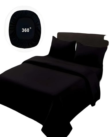 JUEGO DE SABANAS 500 HILOS SUPER-KING NEGRO - 3