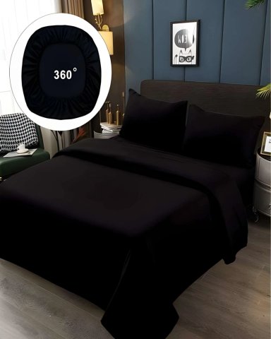 JUEGO DE SABANAS 500 HILOS SUPER-KING NEGRO - 4