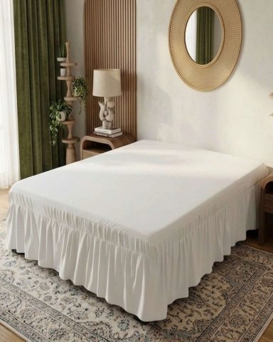 FALDON DE CAMA CON PLISADO ELEGANTE 2 PLAZAS - 1