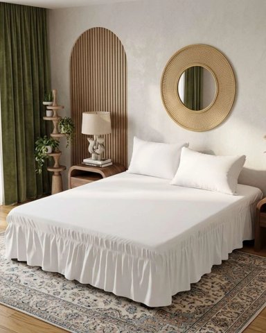 FALDON DE CAMA CON PLISADO ELEGANTE 2 PLAZAS - 2