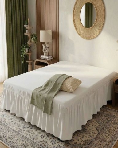 FALDON DE CAMA CON PLISADO ELEGANTE 2 PLAZAS - 4