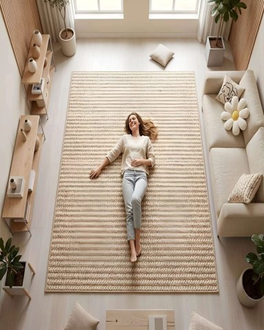 ALFOMBRA DE TEXTURA NATURAL NORDICA RECTANGULAR 240X200 - 5