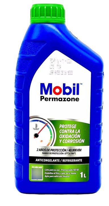 ANTICONGELANTE MOBIL COOLANT PERMAZONE 50/50 1LT COLOR VERDE - 1