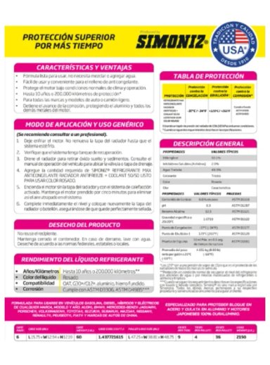 REFRIGERANTE ANTICONGELANTE PARA RADIADOR 50% PINK EUROPA - 4