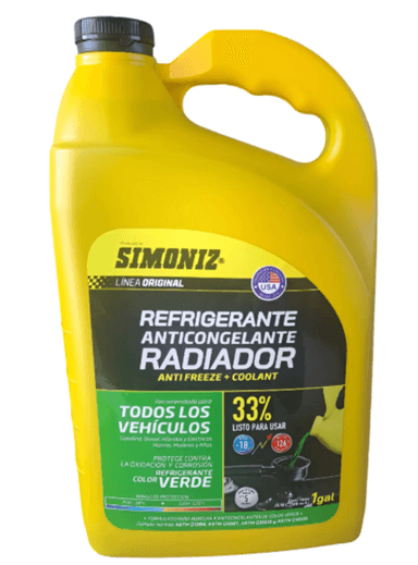 REFRIGERANTE ANTICONGELANTE PARA RADIADOR 33% VERDE - 1