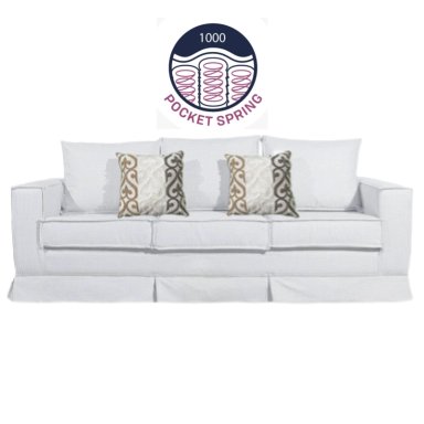 SOFÁ MUNDO LIVING POMPEYA 3 CUERPOS BLANCO INVIERNO PREMIUN CON RESORTES - 3