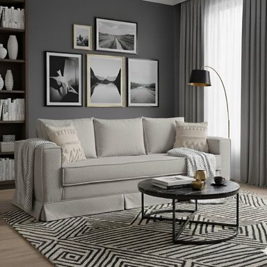 SOFÁ MUNDO LIVING SIENA 3 CUERPOS BEIGE PREMIUN CON RESORTES - 2