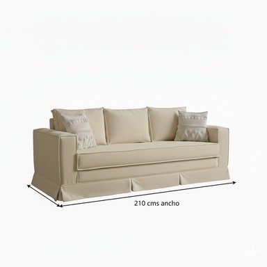SOFÁ MUNDO LIVING SIENA 3 CUERPOS BEIGE PREMIUN CON RESORTES - 4