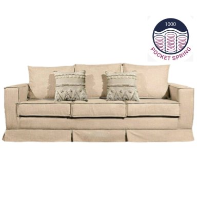 SOFÁ MUNDO LIVING POMPEYA 3 CUERPOS BEIGE PREMIUN CON RESORTES - 3