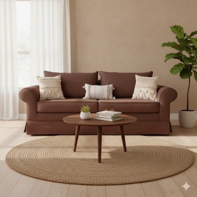 SOFÁ MUNDO LIVING MAMBO 3 CUERPOS CAFÉ PREMIUN CON RESORTES - 1