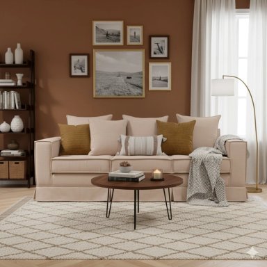 SOFA 3 CUERPOS SAHARA BEIGE HUESO CON RESORTES POCKET - 1