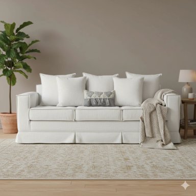 SOFA 3 CUERPOS SAHARA BEIGE HUESO CON RESORTES POCKET - 3