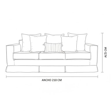 SOFA 3 CUERPOS SAHARA BEIGE HUESO CON RESORTES POCKET - 4