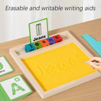 CAJA SENSORIAL ARENA TARJETAS EDUCATIVAS LETRAS Y NUMEROS - 2