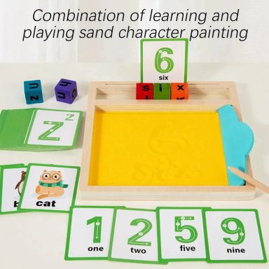 CAJA SENSORIAL ARENA TARJETAS EDUCATIVAS LETRAS Y NUMEROS - 3
