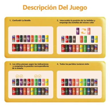JUEGO DE MEMORIA ADIVINA EL ORDEN  CN BOTELLITAS DE COLORES - 2