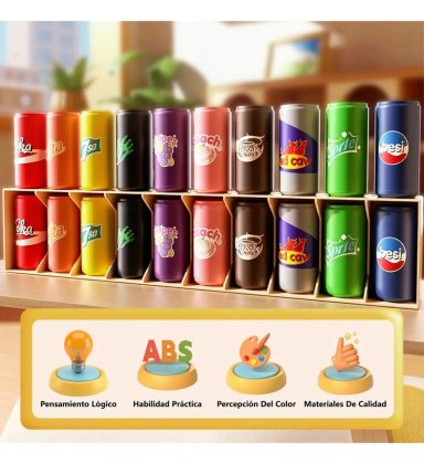 JUEGO DE MEMORIA ADIVINA EL ORDEN  CN BOTELLITAS DE COLORES - 3