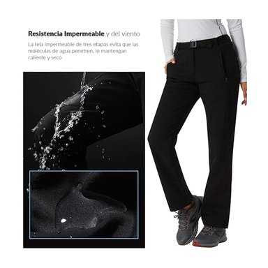 PANTALON TERMICO IMPERMEABLE SOFTSHELL CON MICROPOLAR MUJER - 3