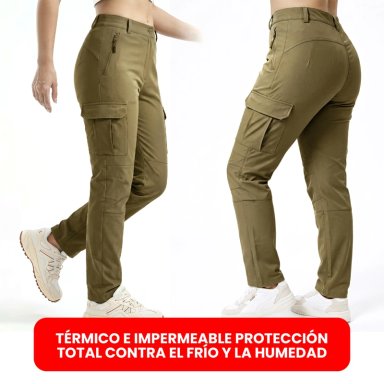 PANTALON TERMICO IMPERMEABLE SOFTSHELL CON MICROPOLAR MUJER - 6