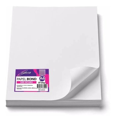 500 HOJAS DE PAPEL 6 BOND BLANCO 106GR TAMAÑO A6 AGENDA - 2