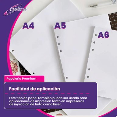 500 HOJAS DE PAPEL 6 BOND BLANCO 106GR TAMAÑO A6 AGENDA - 5