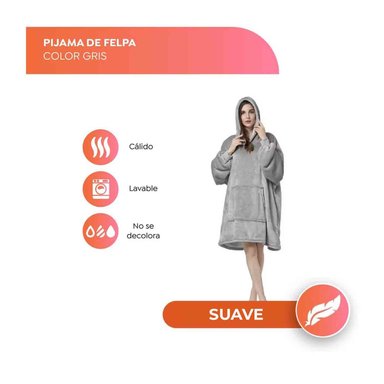 POLERONES FELPA CON CAPUCHA MANTA POLAR BATA FRAZADA INVIERNO - 7