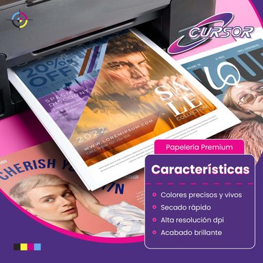 PAPEL FOTOGRAFICO GLOSSY A3 180G 50H CURSOR - 3