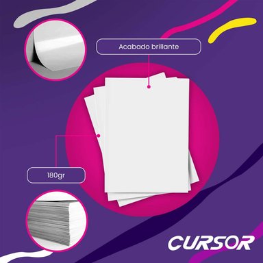 PAPEL FOTOGRAFICO GLOSSY A3 180G 50H CURSOR - 5