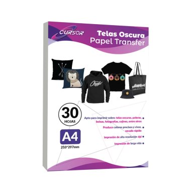 PAPEL TRANSFER TELAS OSCURAS A4 PACK X 60 H CURSOR - 1