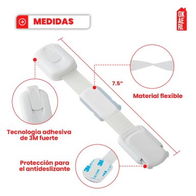 PACK DE 8 SEGUROS PARA CAJONES, SEGURIDAD PARA BEBES - 2