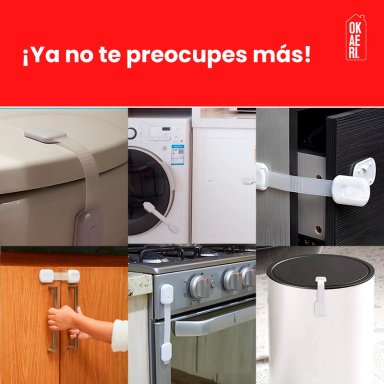 PACK DE 8 SEGUROS PARA CAJONES, SEGURIDAD PARA BEBES - 8