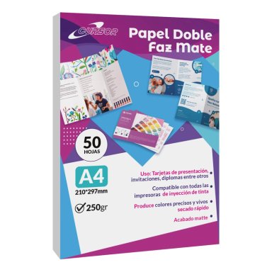 PAPEL DOBLE FAZ MATE A4 250GR 50HOJAS - 1