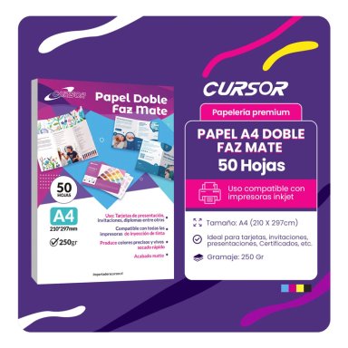 PAPEL DOBLE FAZ MATE A4 250GR 50HOJAS - 2