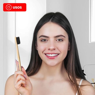 PACK 12 CEPILLO DE DIENTES BAMBU SHIZEN MARRON TAMAÑO DURO - 6